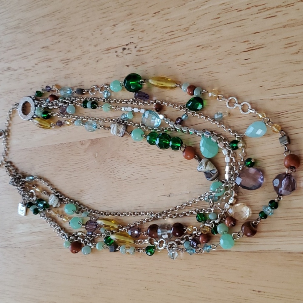 Five Stran Multi Color Beads Necklace